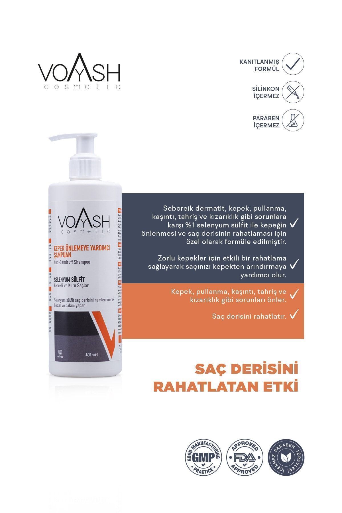 Voyash Kepek Önlemeye Yardımcı Şampuan 400 ml