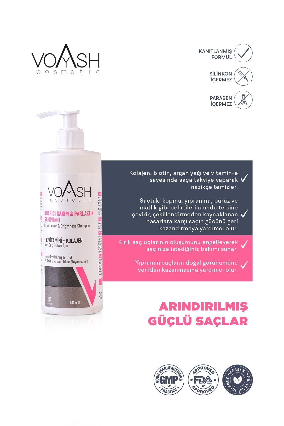 Voyash Onarıcı Bakım & Parlaklık Şampuan 400 ml