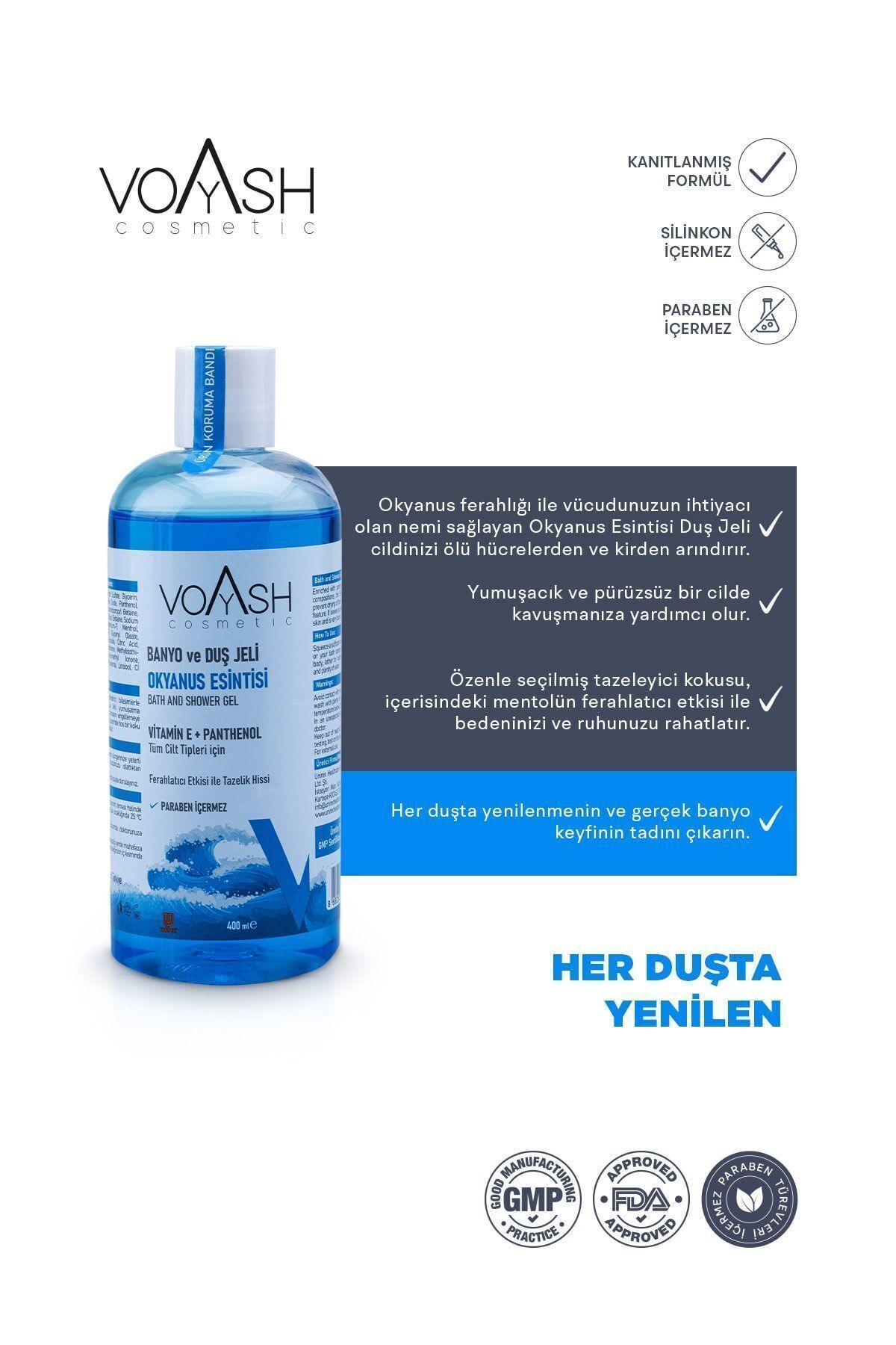 Voyash Banyo Ve Duş Jeli Okyanus Esintisi 400 ml