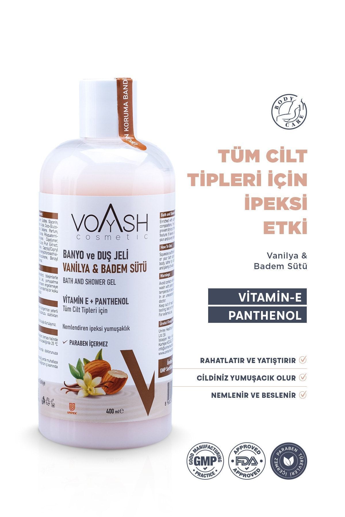 Voyash Banyo Ve Duş Jeli Vanilya & Badem Sütü 400 Ml